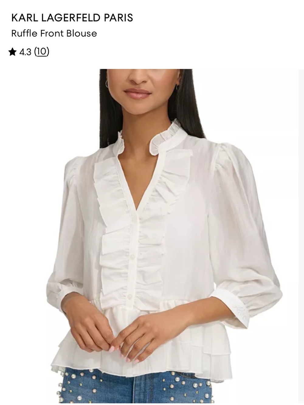 Karl Lagerfeld Paris women’s ruffle top